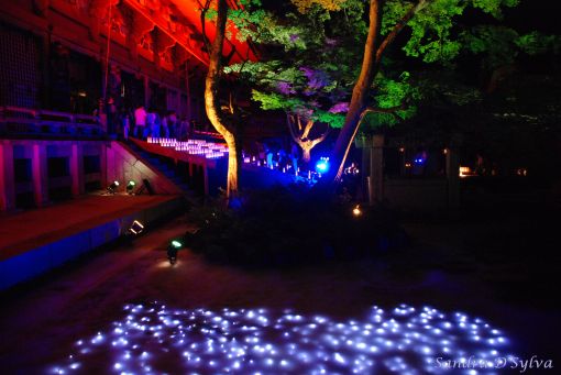 A choregraphy of lights during Obon Matsuri on the Mount Hiei, Kyoto